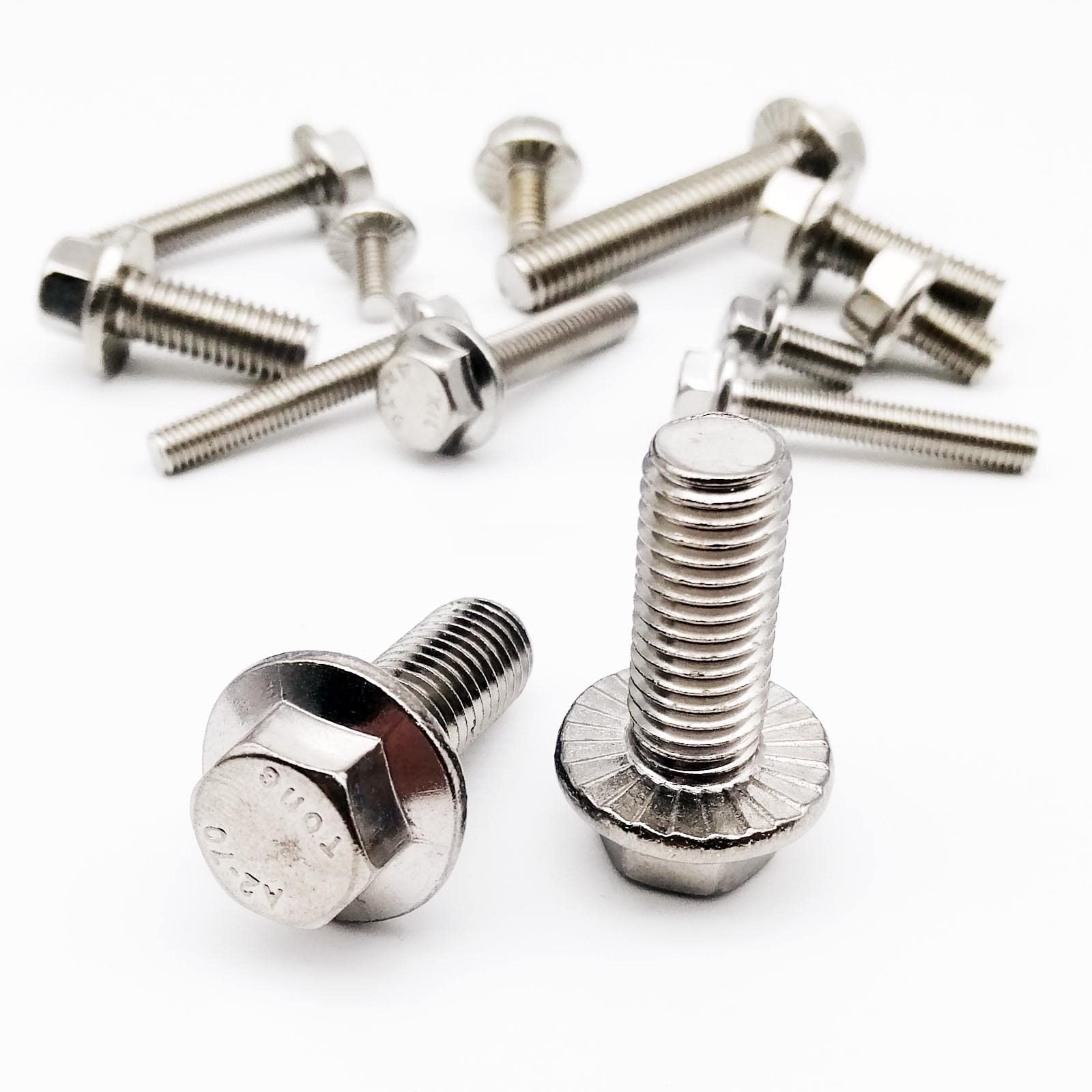 25 Boulons Hexagonaux Dentelés M5x10mm - Acier Inoxydable 304, Bride, Pour Assemblage Métrique - Uxcell, Neuf