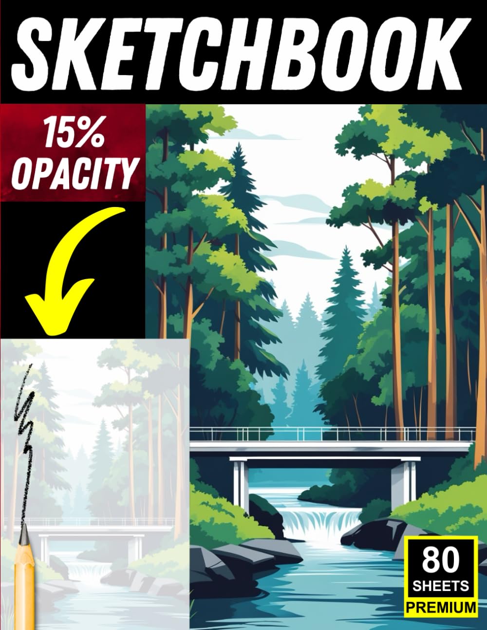 Landscape Sketchbook for Artists: Light-Opacity Pages for Tracing & Drawing Nature Scenes | Mountains, Forests, Rivers & Deserts