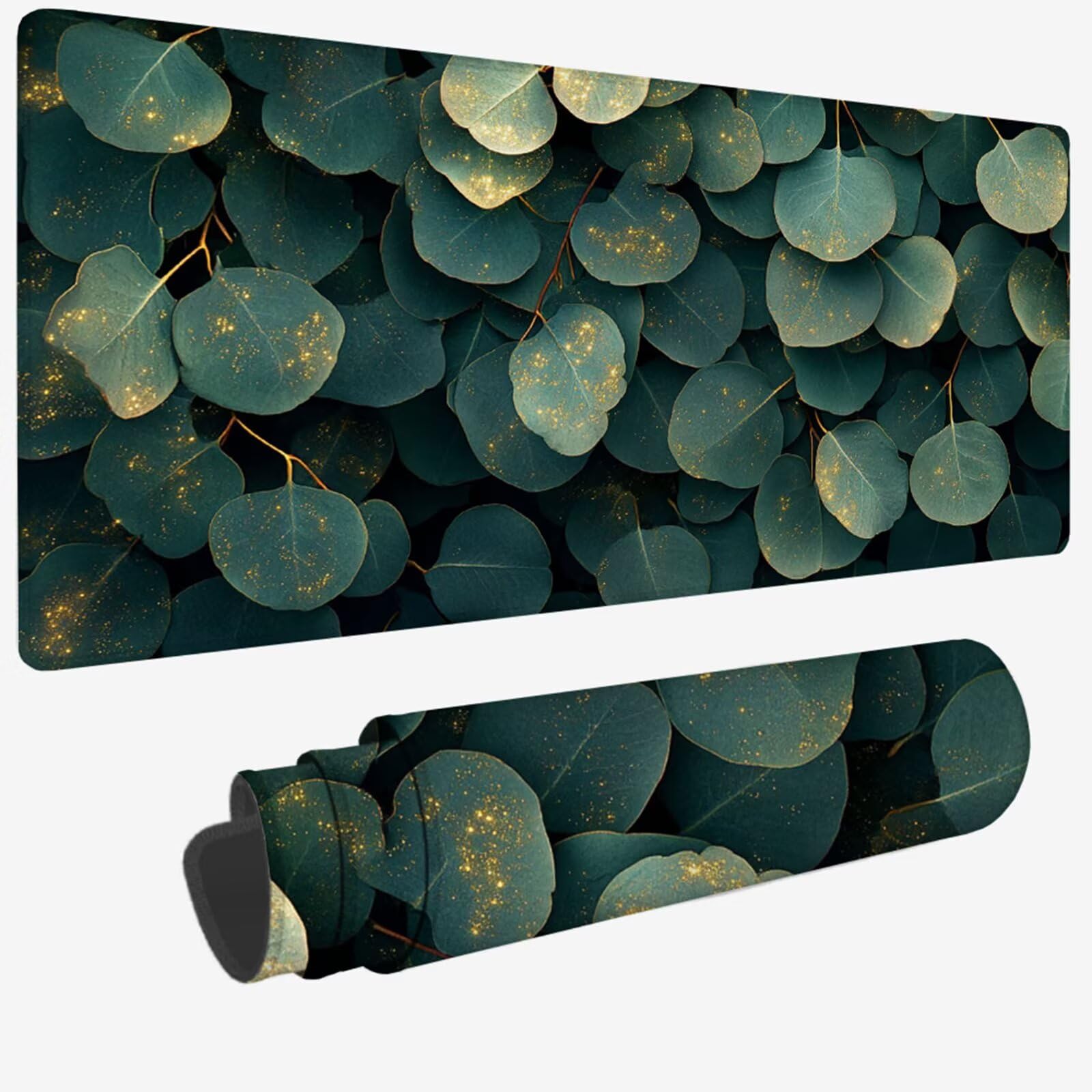 Podkładka pod mysz XXL 1200 x 400 x 3 mm, zielona duża podkładka pod mysz z wodoodporną i antypoślizgową gumą fabrycznie pod ręką biurko zszyte krawędzie, poprawia precyzję i szybkość dla gracza W-876