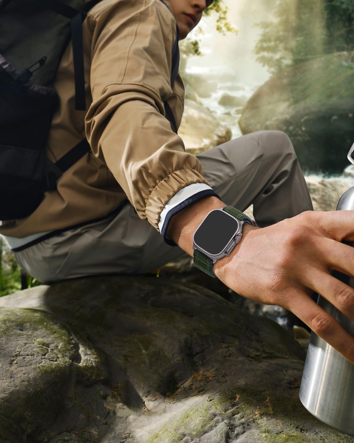 SimpleThings Sport Loop Nylonowy pasek do Apple Watch 49 mm, 46 mm, 45 mm, 44 mm, 42 mm, 41 mm, 40 mm, 38 mm, regulowany miękki pasek do iWatch Ultra2/1, SE, 10, 9, 8, 7, 6, 5, 4, 3, 2, 1