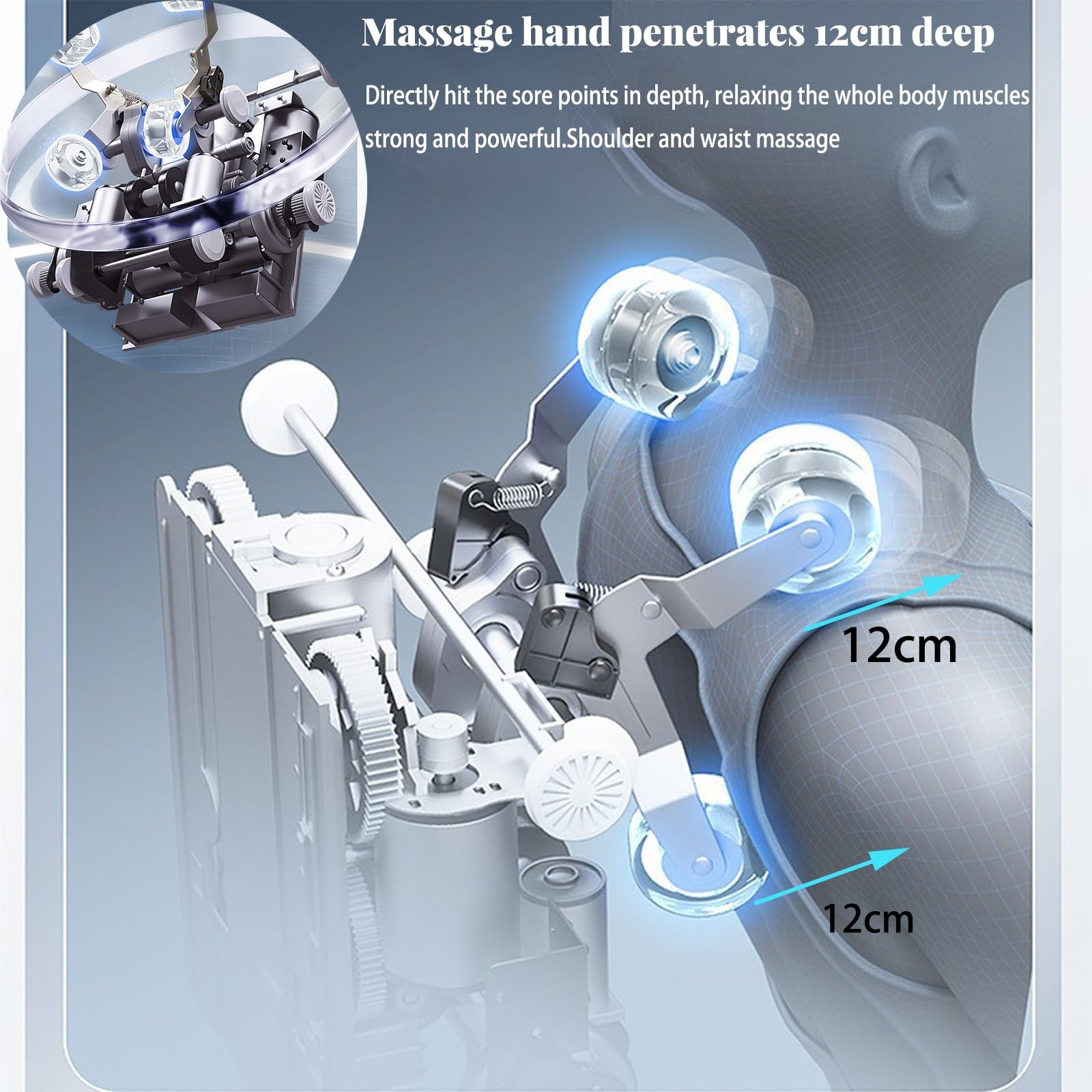 Sillón De Masaje De Gravedad Cero, Movimiento 2D Airbag Y Rodillo para Pies 6 Programas Automáticos Calefacción De Cintura Sillón De Masaje De Lujo para El Hogar(Noir)