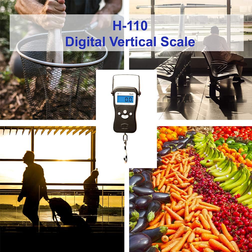 AWS - H Series Digital Multifunction Electronic Hanging Scale - 110 lbs. x 0.1 lbs - (Black)