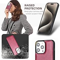 Vista 7 de Funda tipo cartera para iPhone 15 Pro Max, funda para iPhone 15 Pro Max con tarjetero, funda de cuero para iPhone 15 Pro Max para mujeres y hombres