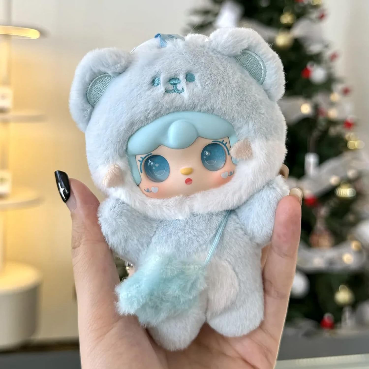 BEEMAI Yooki Take A Bite of Bear Series Single Box (Contains 1 Figure), Plush Blind Box Cute Figures Collectible Birthday Gifts