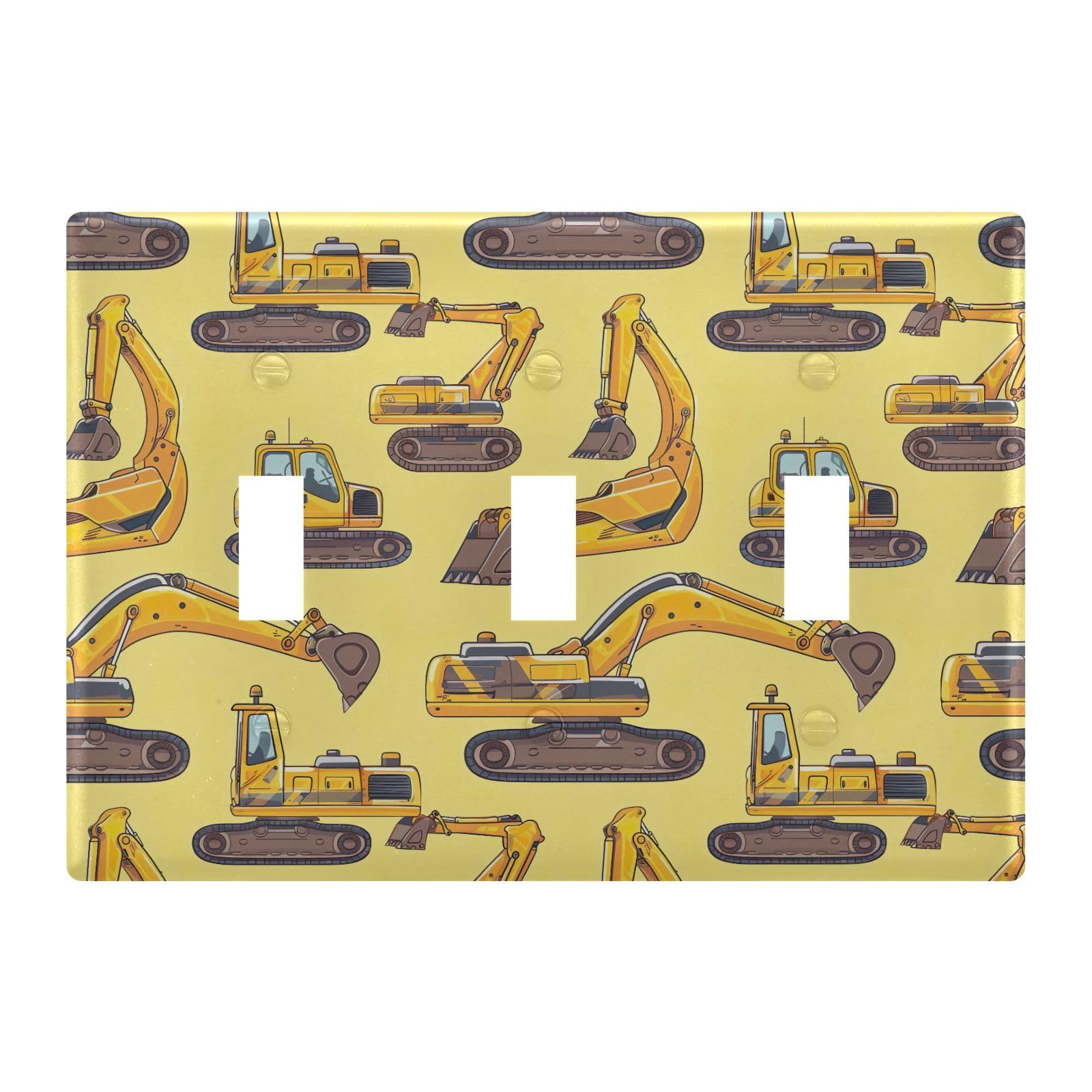 Light Switch Cover Cartoon Excavator Wall Plates for Electrical Outlets 3 Gang 202b5820