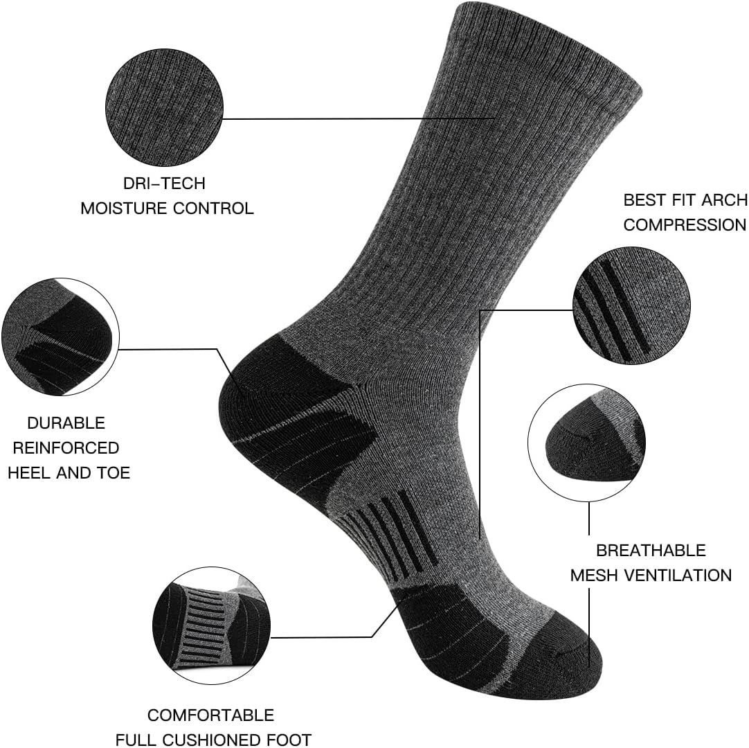 JOYNÉE 8 Pairs Mens Athletic Crew Socks Cushion Running Work Breathable Outdoor Socks for Men - Image 3