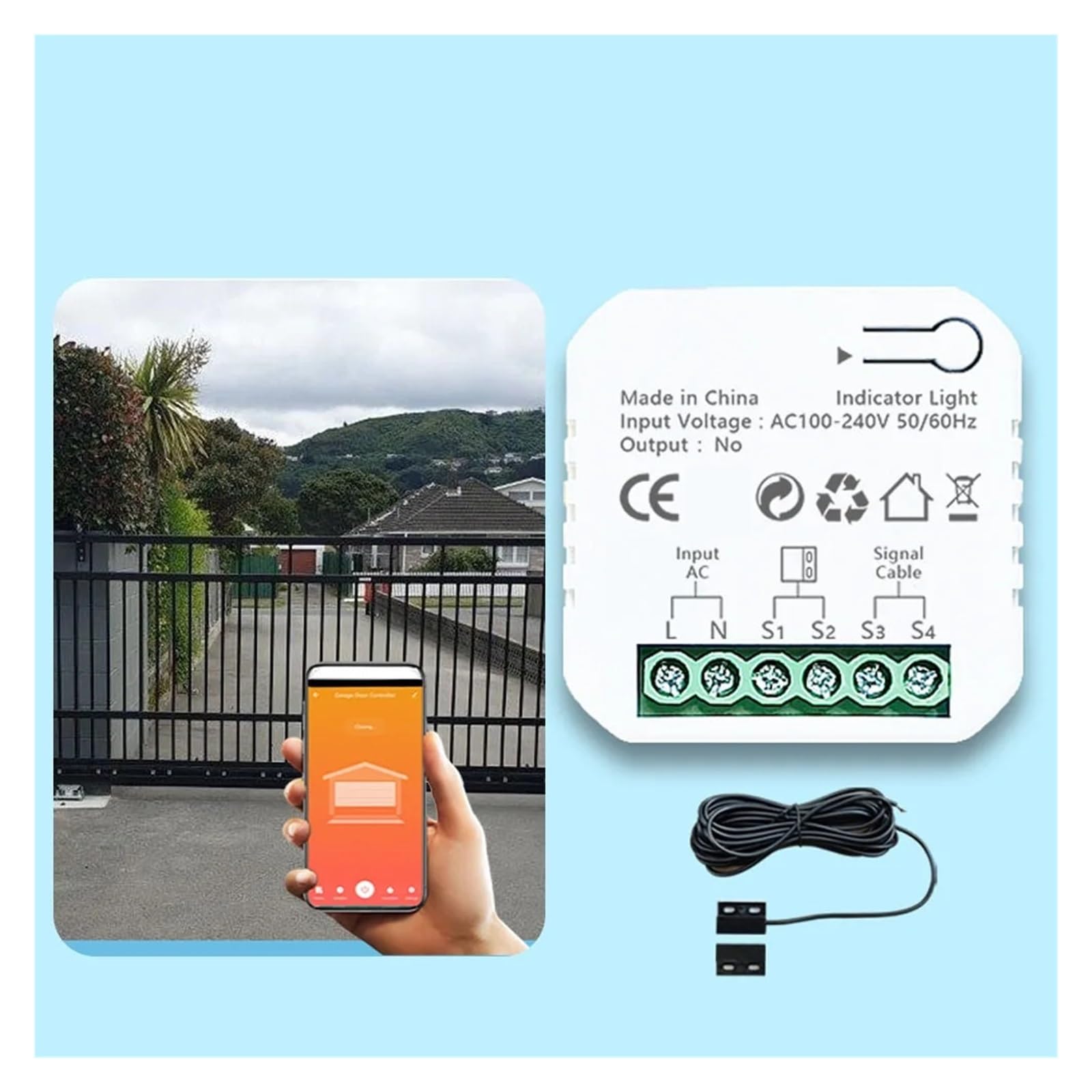 Schiebetorantrieb, Smart Home Zubehör Garagentoröffner Garagentoröffner Smart ZIGBEE 46x46x18mm AC 110-240V Fernbedienung