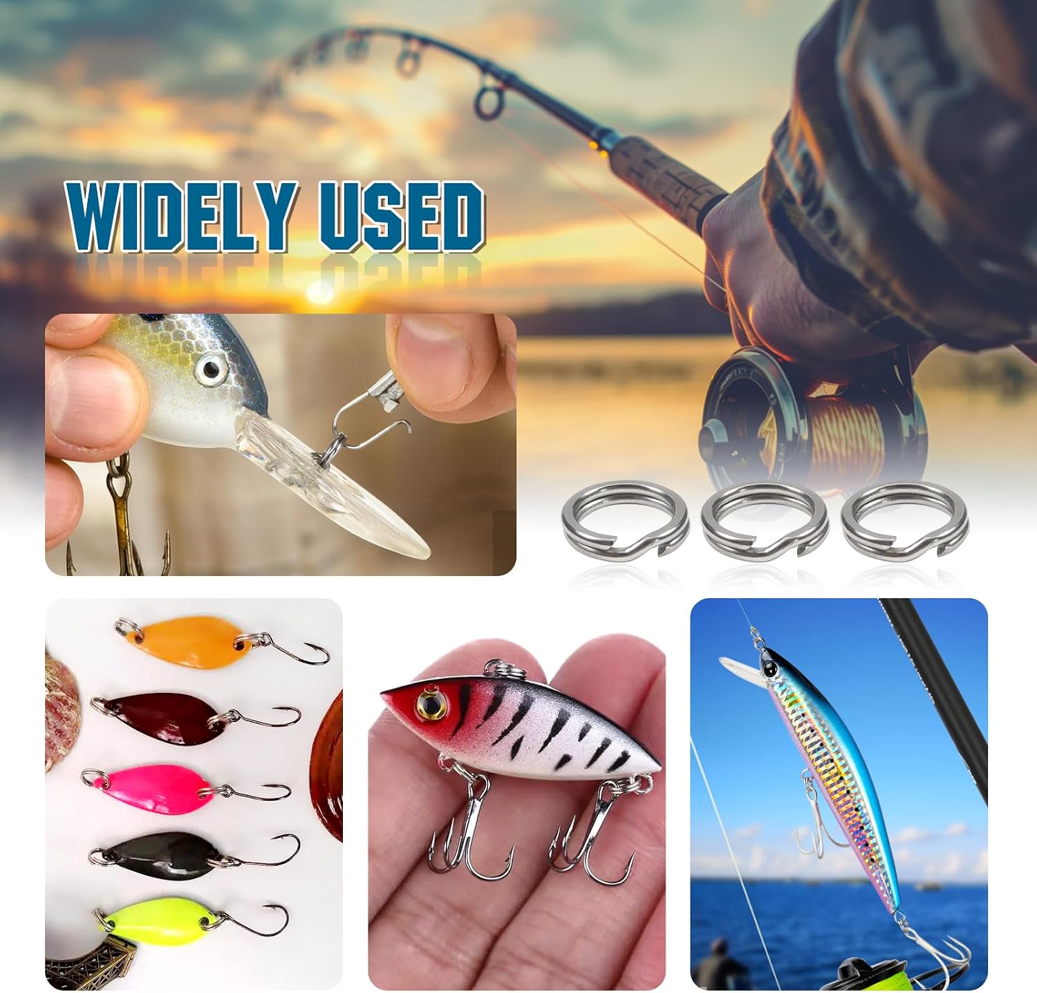 TOAOB 30pcs Small Split Double Jump Rings 5mm Stainless Steel Keychain