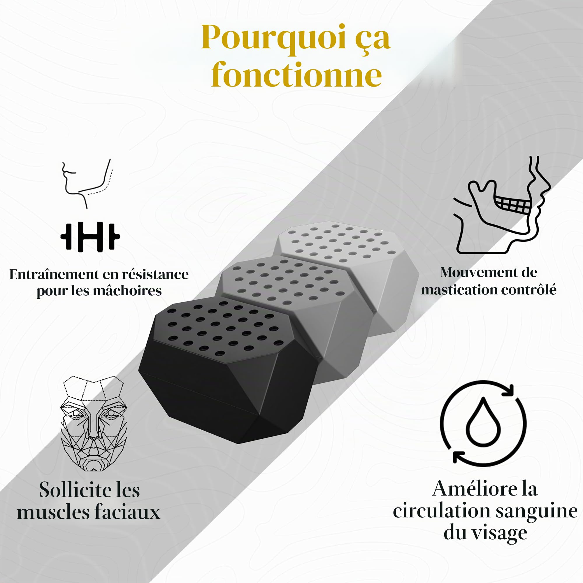 Blue Rose Machoire Musculation Jaw Trainer - Jawline Muscler Mâchoire et Affiner Visage - Gomme Mâchoire Musculation pour Adultes, Hommes et Femmes - Silicone Alimentaire, Résistance Variable