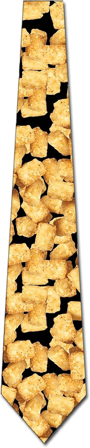 Three Rooker Tater Tots Ties Mens Fast Food Necktie Food Chef Ties