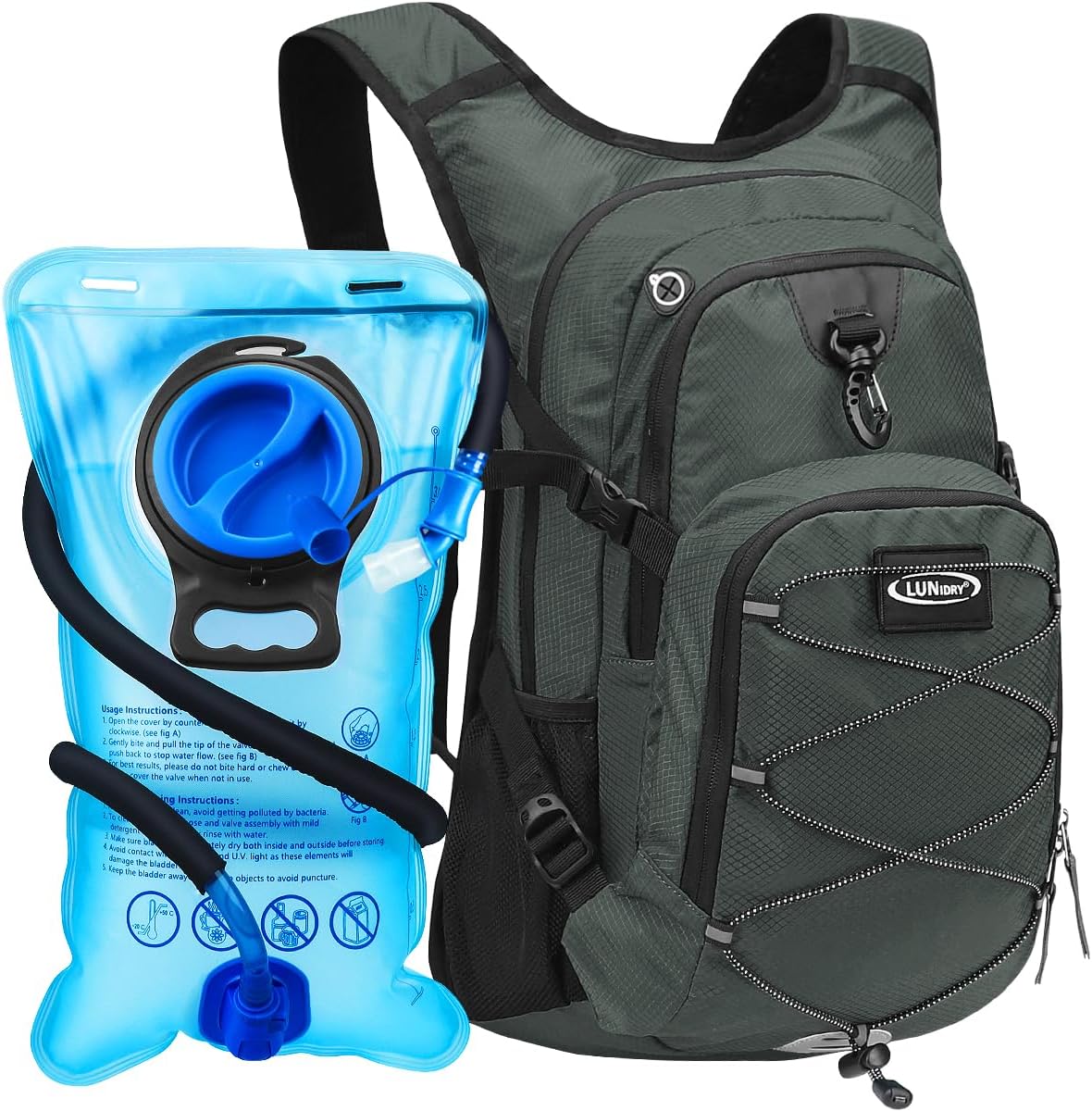 Hydration Backpack with 3L Water Bladder, Insulated Running Hydration Pack Hydropack, Lightweight Water Backpack for Hiking Cycling Camping Biking for Men Women