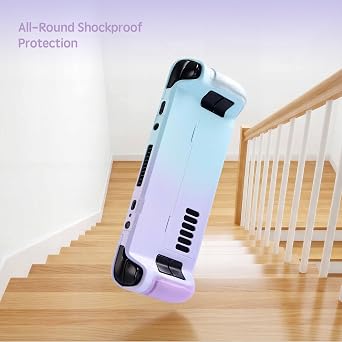 UYIYE Kickstand Case for Steam Deck OLED - Soft Leather Handle Protective, Anti-Slip Shockproof Heat Dissipation and Reliable Accessory with Stand Function Anti-Scratch,Lightweight Design Gradient