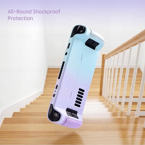 UYIYE Kickstand Case for Steam Deck OLED - Soft Leather Handle Protective, Anti-Slip Shockproof Heat Dissipation and Reliable Accessory with Stand Function Anti-Scratch,Lightweight Design Gradient