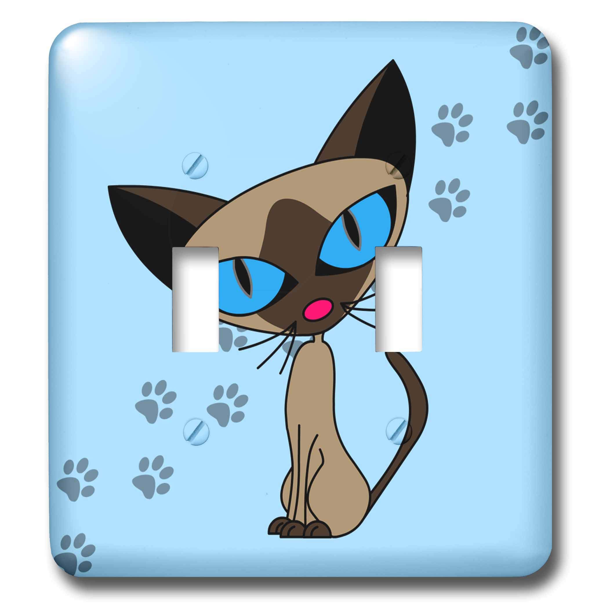 Interruptor de doble palanca multicolor con diseño de huella de gato siamés modelo lsp_6374_2