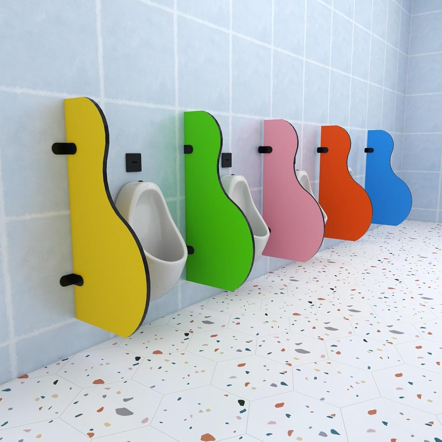 Urinal Partition, Urinal Baffle Divider Screen, Children's Cartoon Privacy Shield, Wall-Mounted Urinal Divider, for Schools/Shopping Malls/Public Places/kindergartens(Pink,1Pcs)