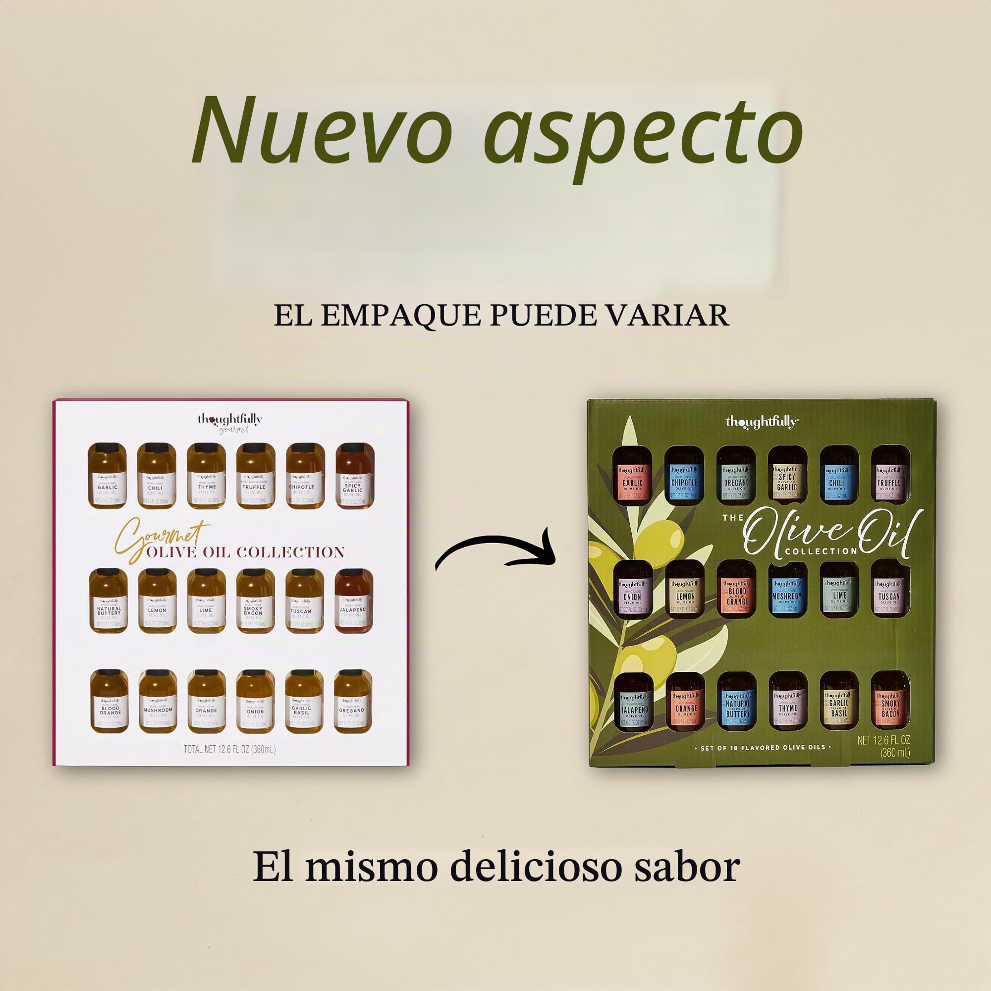 Thoughtfully Set de regalo de aceite de oliva - 18 mini aceites de 20 ml