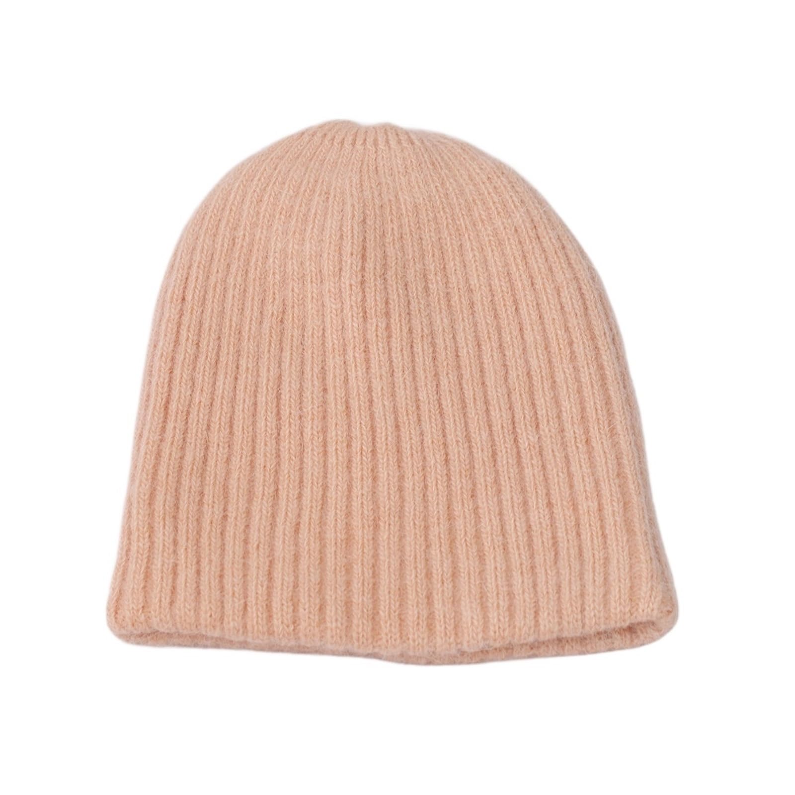 Thick and Warm Ski Hat, Knitted Pullover Cap for Men & Women, Winter Hat, Solid Color Casual Beanie for Cold Weather(Orange)
