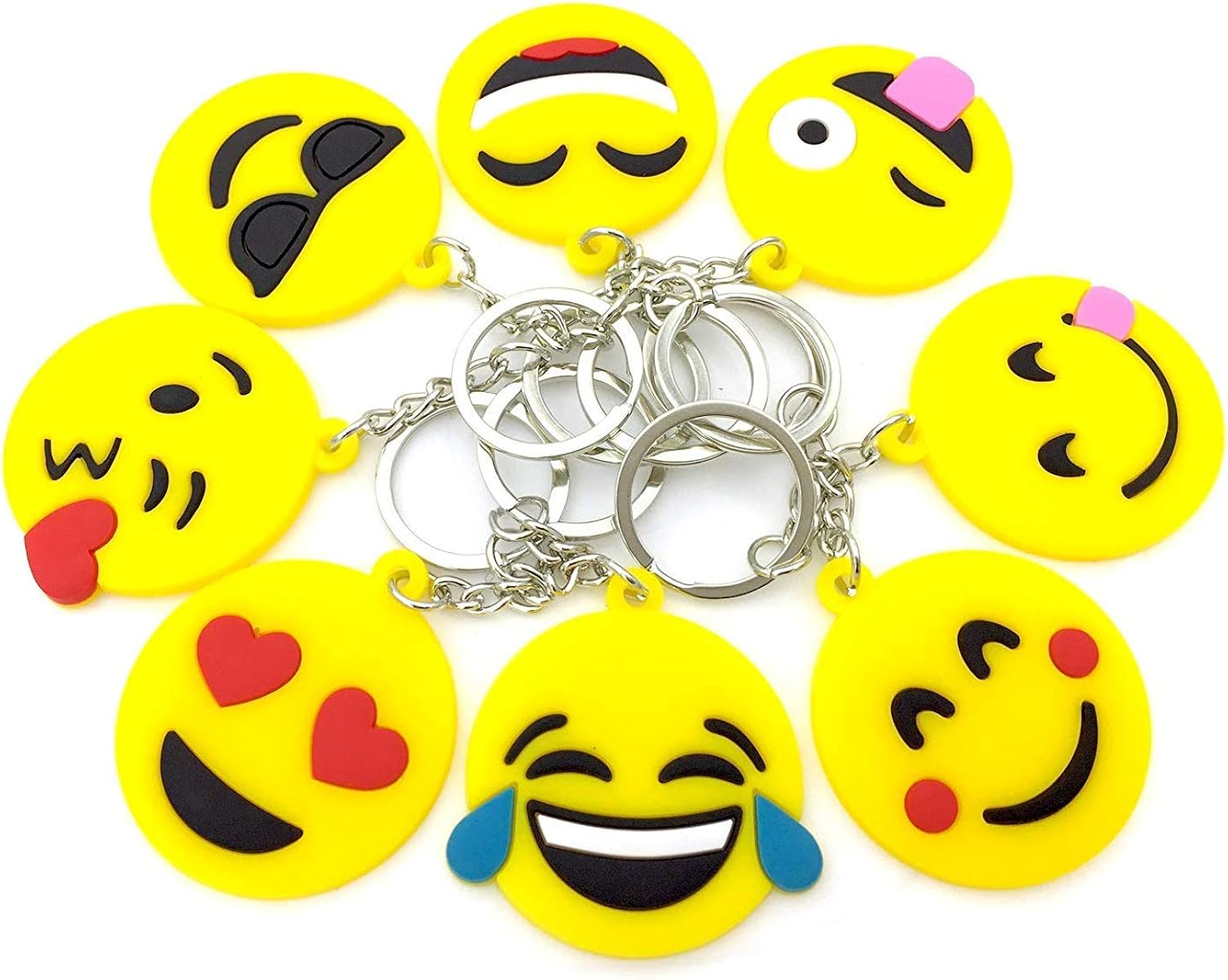 OHill Keychains, 40 Pack Top 8 Popular Keyrings Party Favor Supplies Summer Camp Prizes Carnivals Classroom Rewards Party Favor Bags,Multi-color