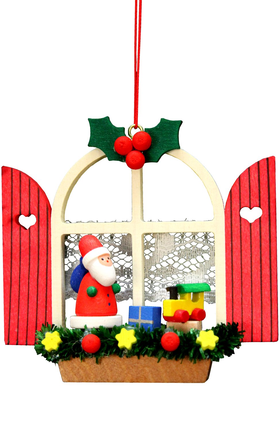 Suspension Père Noël Christian Ulbricht artisanat d'art miniature bois