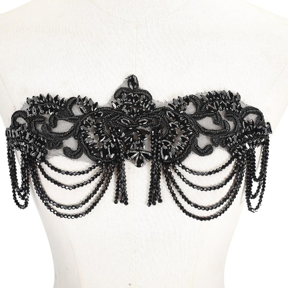 Perles de cristal noir pour couture NBEADS applique strass robe