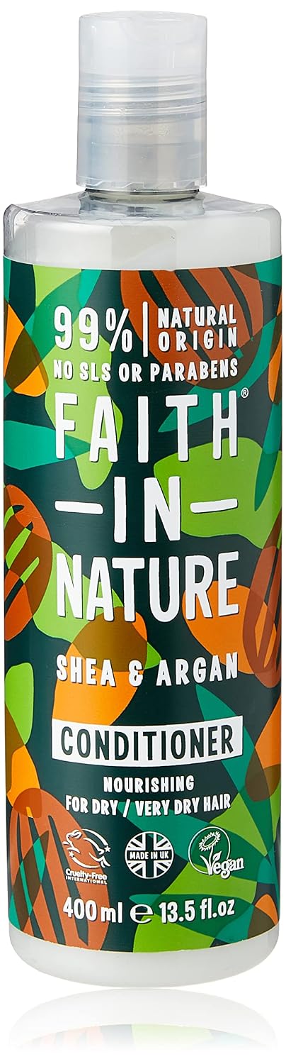 Faith in Nature Natural Shea & Argan Conditioner, Nourishing, Vegan & Cruelty Free, Parabens and SLS Free, for Normal to Dry Hair, 400ml
