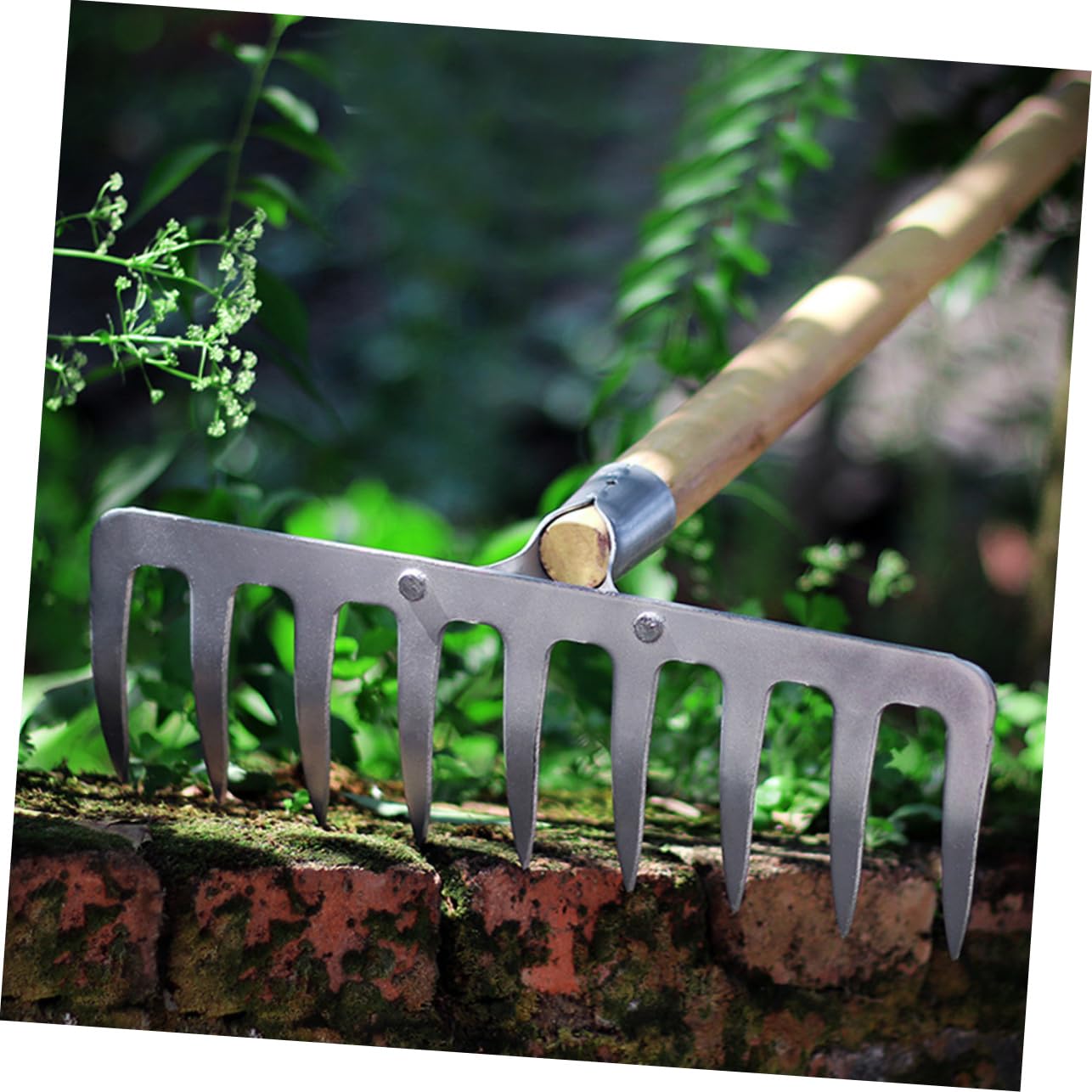 Testa Di Rastrello in Ferro Da Giardino Per Uso Agricolo, 9 Denti Rinforzati, Per Dissodare Terreno, Rimuovere Foglie e Piccoli Detriti, Attrezzo Versatile Per Manutenzione e Cortili