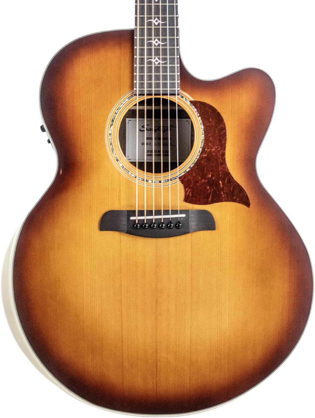 Sawtooth Acoustic Guitar – Jumbo Cutaway 24 Fret Acoustic Electric Guitar with Red Cedar Top and Australian Blackwood Back and Sides