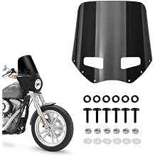 13" Vented Motorcycle Windshield Replacement for BOSYCY Fairing Kit | Dark Smoke Motorbike Windscreen w/ Screws, 13 Inch Hard PC Wind Deflector, Custom Fits for BOSYCY Harley Dyna Sportster