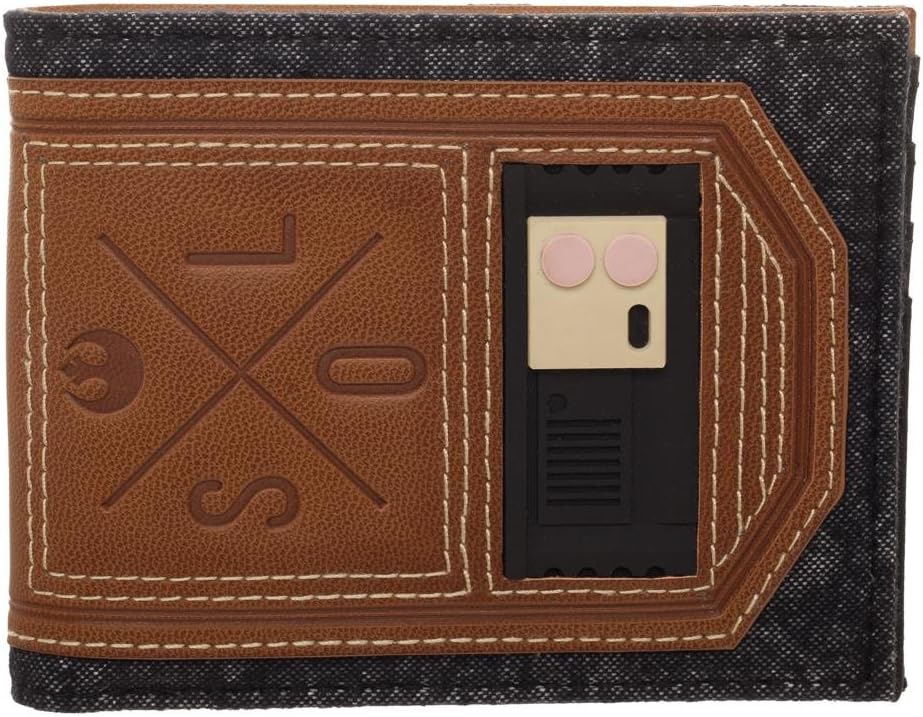 Bioworld Disney Star Wars Han Solo Faux Leather Outlaw Wallet, BiFold Wallet with Character Costume Appeal, Brown, OSFM