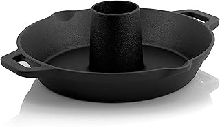 BBQ-Toro Rôtissoire à poulet en fonte Ø 28 cm | Déjà brûlé - pré-assaisonné | Rôtissoire à volaille pour le gril et le four | Chicken Roaster avec cône aromatique et bac collecteur