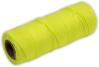 MARSHALLTOWN Masonry Line, Twisted Nylon, Fluorescent Yellow, 500 Foot, #18 Line Size, Masons and Archaeology, ML584