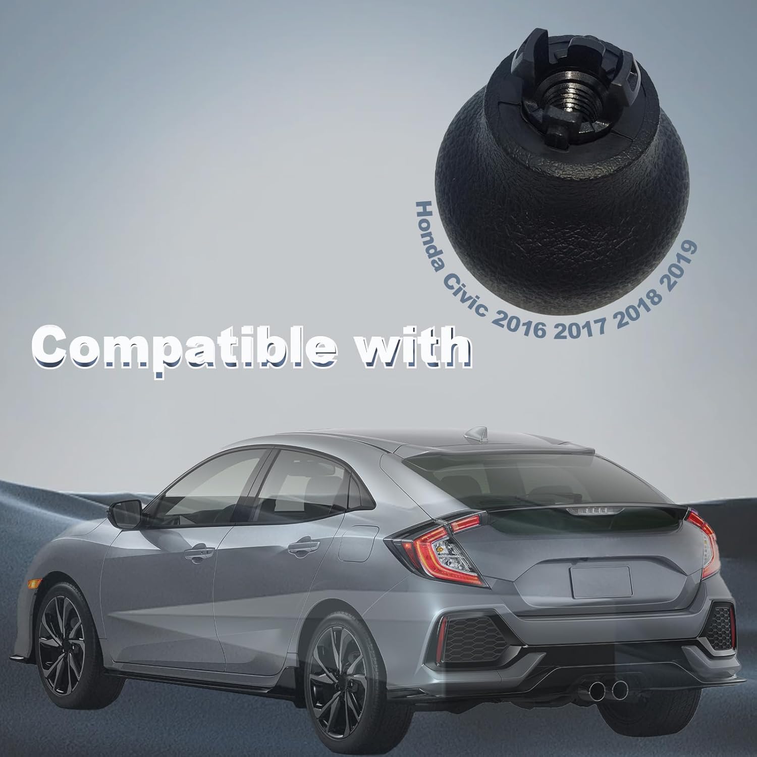 Manual Transmission Gear Shifter Knob, Gear Shifter Knob Handle Compatible with Honda Civic 2016 2017 2018 2019 Replace# 54102-TBA-L02 54102-TBA-L02ZB
