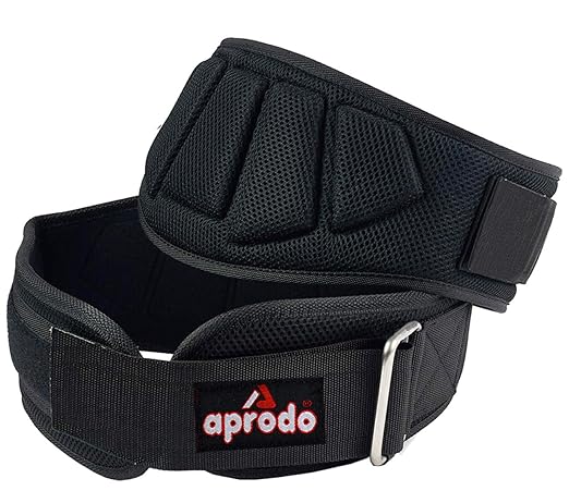 APRODO Power Guidance Nylon Weightlifting Belt Lumbar Waist Support Trainer Protector Belts for Weight Lifting Fitness Sport Gym for Men and Women