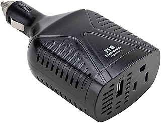 Amazon Basics 75W Car Power Inverter 12V to 110V for Vehicles, Black