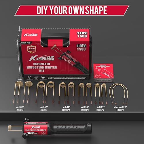 Miniatura 3 de Herramienta de perno de calentador de inducción magnética, 1200 W 110 V, extracción de calentador de inducción con 3 bobinas para quitar tornillos