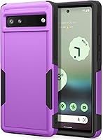 Vista 9 de Oumida Funda para Google Pixel 6A, funda de teléfono Dual Guard Pixel 6A, carcasa rígida de silicona híbrida a prueba de golpes, funda protectora