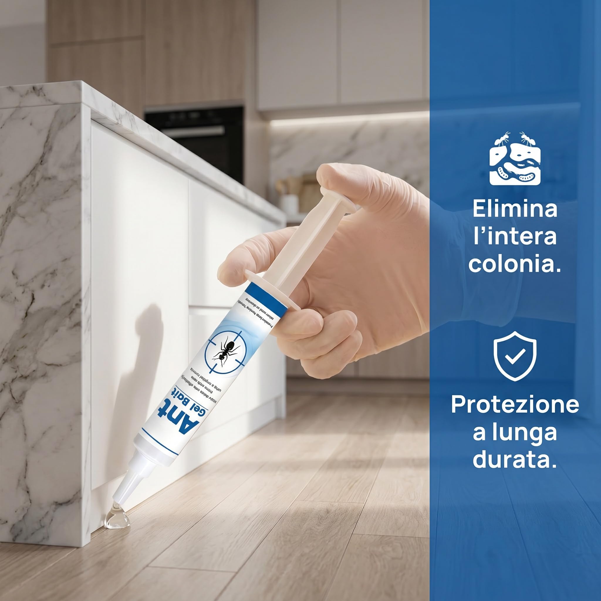 Gel Esca per Formiche - Soluzione Professionale per il Controllo e la Riduzione delle Formiche - Trattamento a Lunga Durata Sicuro per Famiglie con Bambini e Animali Domestici - Tubo(3 Pezzi)