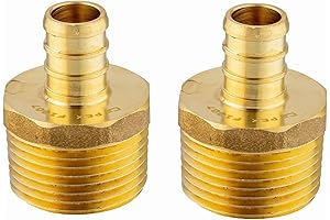 EFIELD 3/4 Inch PEX x 1 Inch NPT Male Adapter Brass Fittings