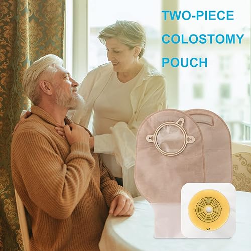 Miniatura 7 de VLOOKUP 35 bolsas de colostomía, suministros de ostomía, bolsas drenables de dos piezas con cierre de abrazadera para el cuidado del estoma de