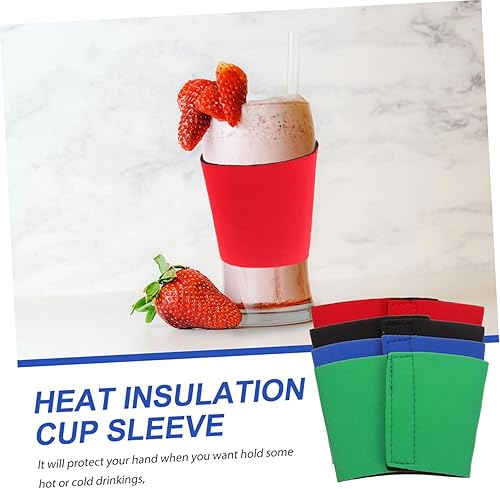 Miniatura 6 de HEMOTON 4 fundas de neopreno para tazas de silicona, tapas de taza de café, taza de viaje, botella de agua de silicona, funda de agarre de neopreno,