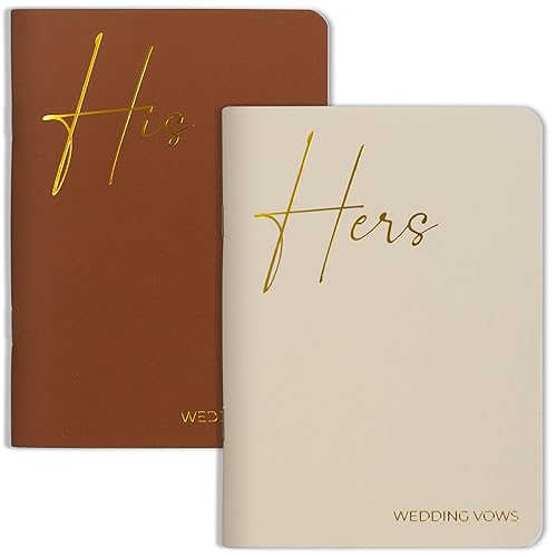 Elegant Vow Books With Gold Foil Lettering For Your Wedding