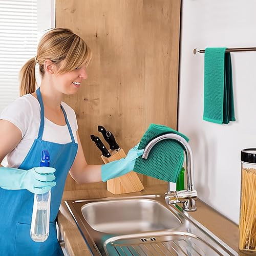 Miniatura 664 de Kitinjoy - Paños de cocina 100% algodón, paquete de 6 paños de cocina ultra suaves y absorbentes para secar platos, toallas de cocina de secado