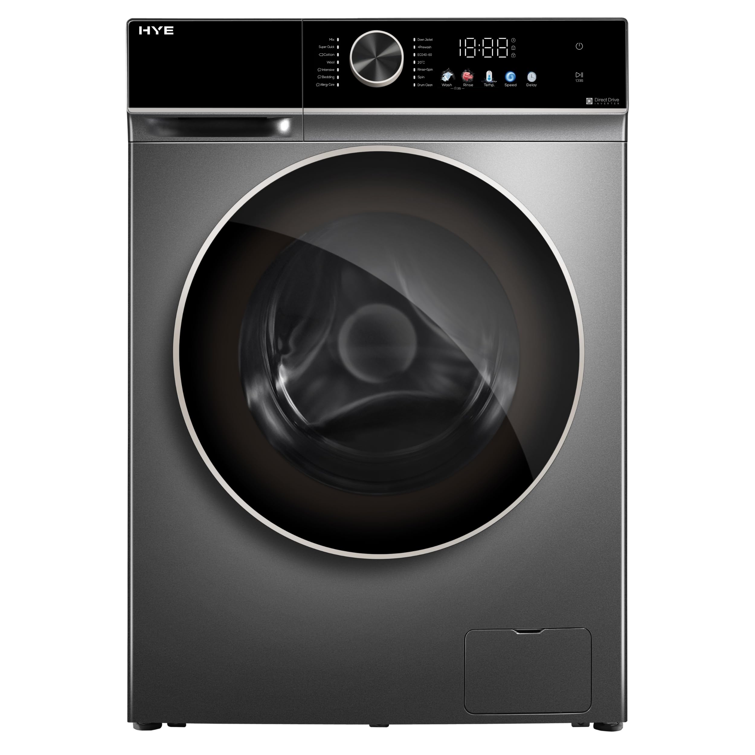 HYE Washing Machine - Washer, 10KG Drum, 1400RPM, A Energy Rating, 60CM Width, Freestanding Design, Quiet 76 dB Operation, 16 Programs, Quick & Eco Wash, Perfect For Busy Households - W0110RT14W07 — view 14
