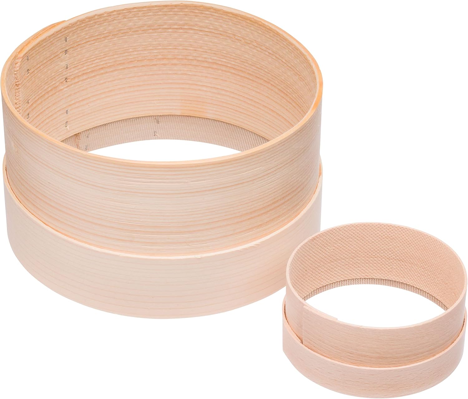 Redecker Sifter Set for Flour and Powdered Sugar, Includes Large and Small Lime Wood and Stainless Steel Mesh Dredge Shakers, Made in Germany