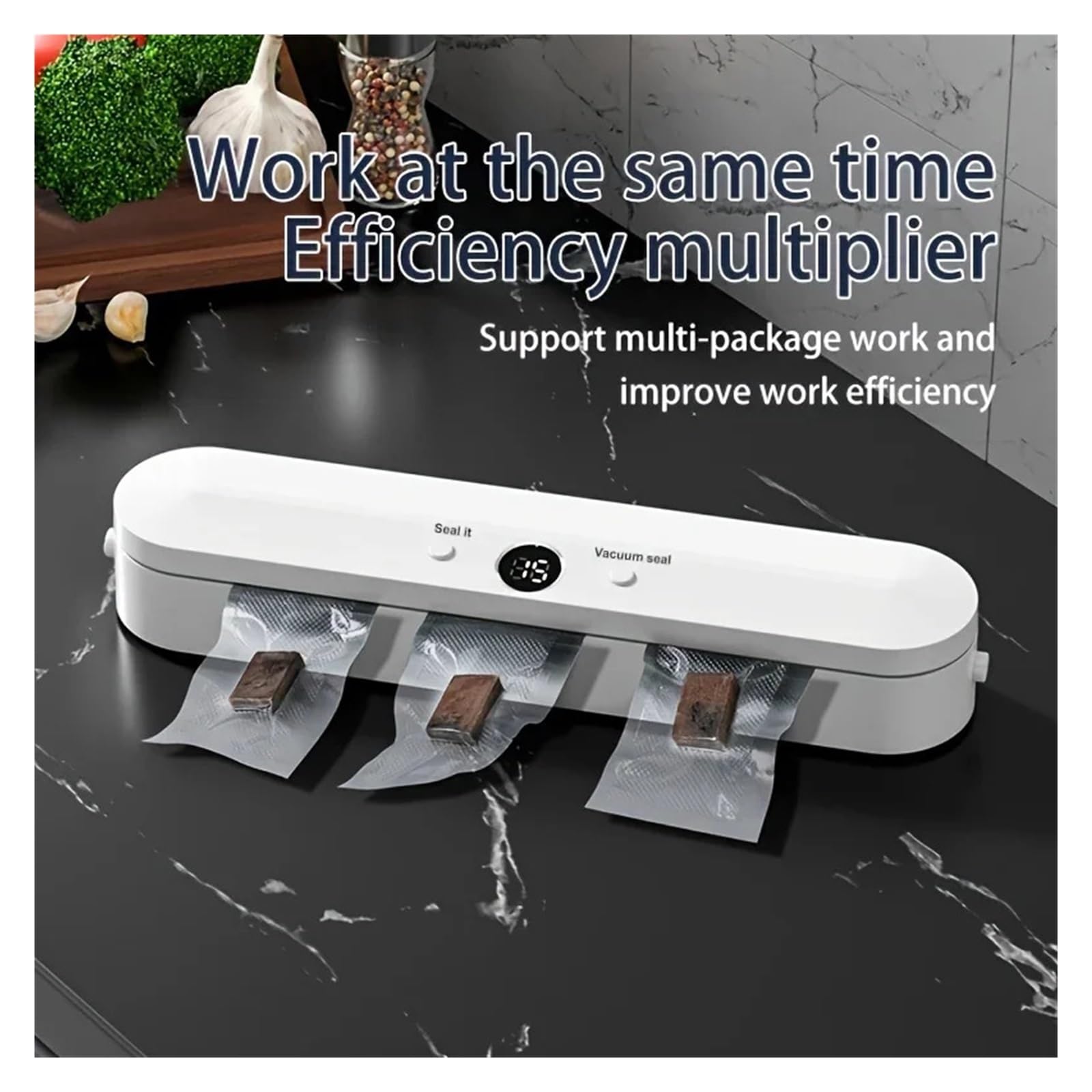 Soldador, Máquina selladora al vacío automática for almacenamiento de alimentos con 10 Uds. Máquina selladora de bolsas de comida gratis for envasado al vacío