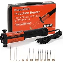 1300W 110V Induction Heater Bolt Removal, 10 Coils, 25S Rapid Heating, Handheld Magnetic Induction Heater with Storage Case, Induction Bolt Heater Tool for Removing Rusted Screws, Car Repair Kit, Red