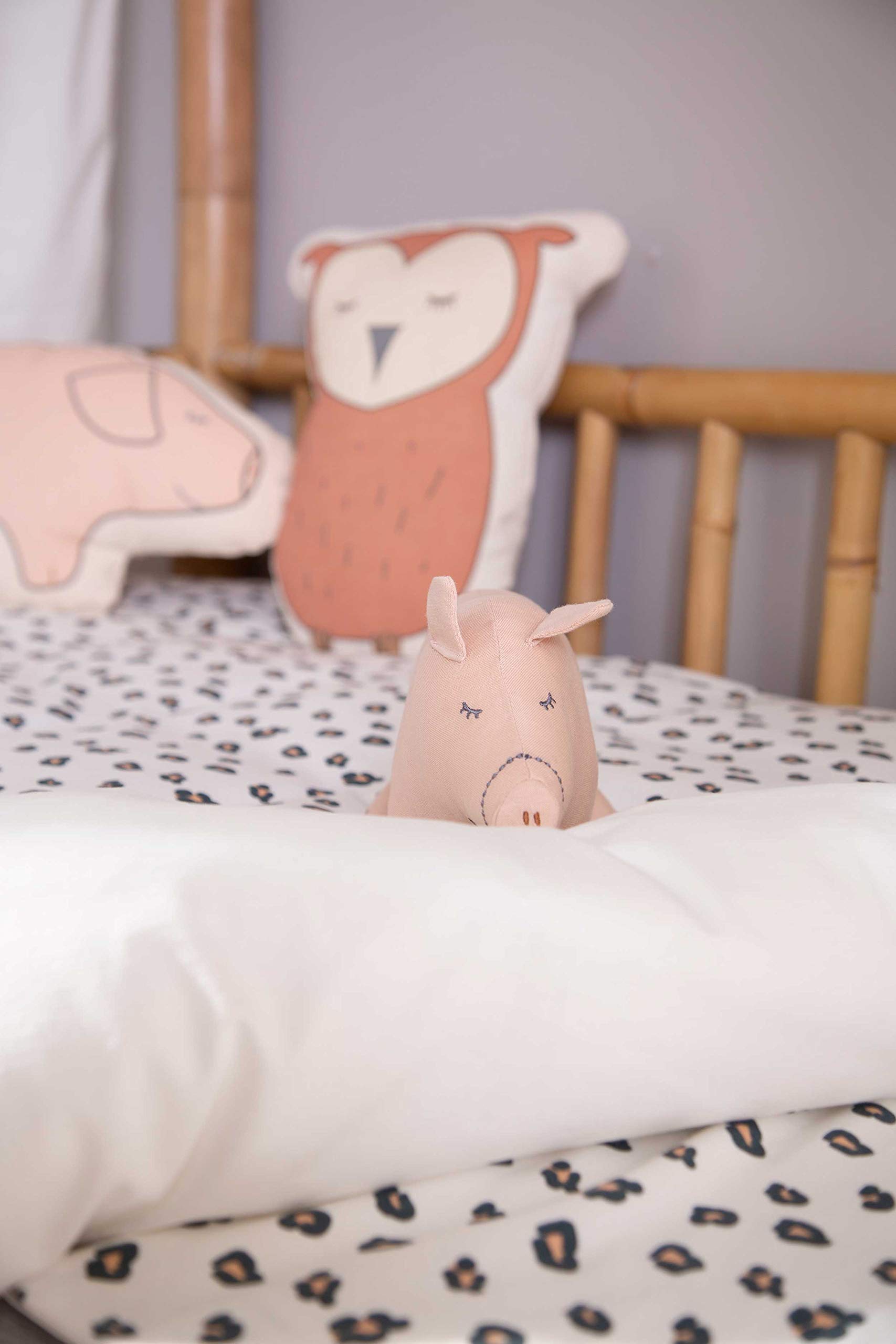 Childhome - Juego de cama para bebé (100 x 140 cm), diseño de leopardo