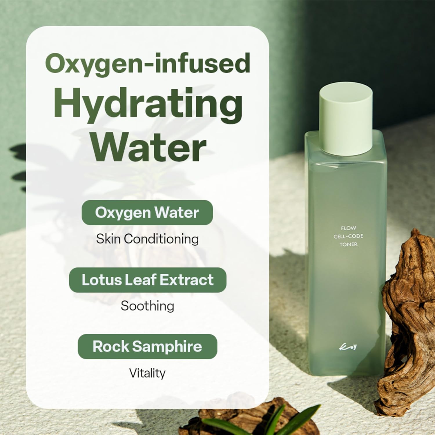 KOY Flow Cell-Code Toner, Hydrating & Soothing Toner for Sensitive Skin, AHA BHA PHA for Dullskin and Pore impurities, Niacinamide, Panthenol, Hyaluronic Acid for Smoothing and Cooling Care, 150ml - Image 3