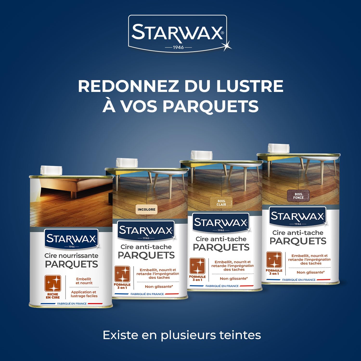 STARWAX Cire concentrée pour parquets cirés 1L, nourrit et embellit les parquets bruts et déjà cirés, finition satinée lumineuse, non glissant, rendement 30m²/L