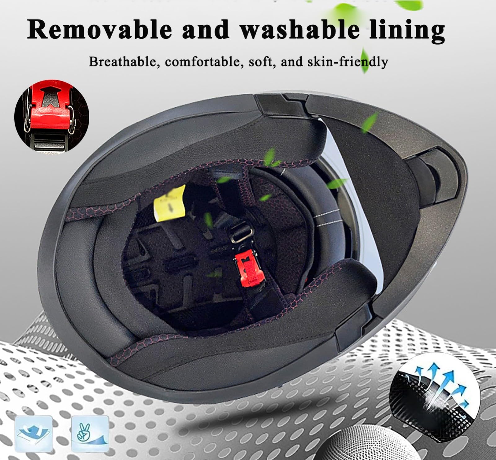 Kask integralny ze składaną ramą, modułowy, homologacja ECE 2205, kask integralny do motocykli ulicznych, szosowych i motorowerowych, unisex 3,XL (61-62 cm)